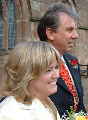 Missy & Mike outside the church.