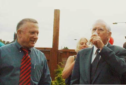 Harry & Tom enjoying a glass at the reception.